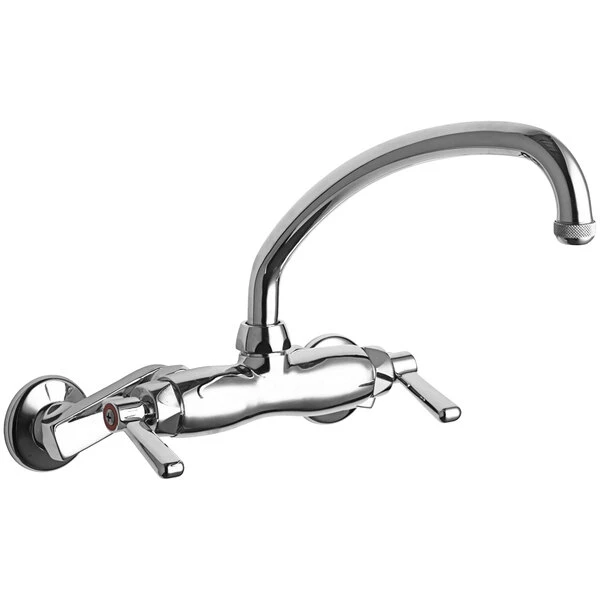 Chicago Faucet Company Chicago Faucets 445-L9E1ABCP Wall-Mounted Faucet With Adjustable Centers And 9 1/2" L-Type Swing Spout 3 Chicago Faucet Company Chicago Faucets 445-L9E1ABCP Wall-Mounted Faucet With Adjustable Centers And 9 1/2" L-Type Swing Spout