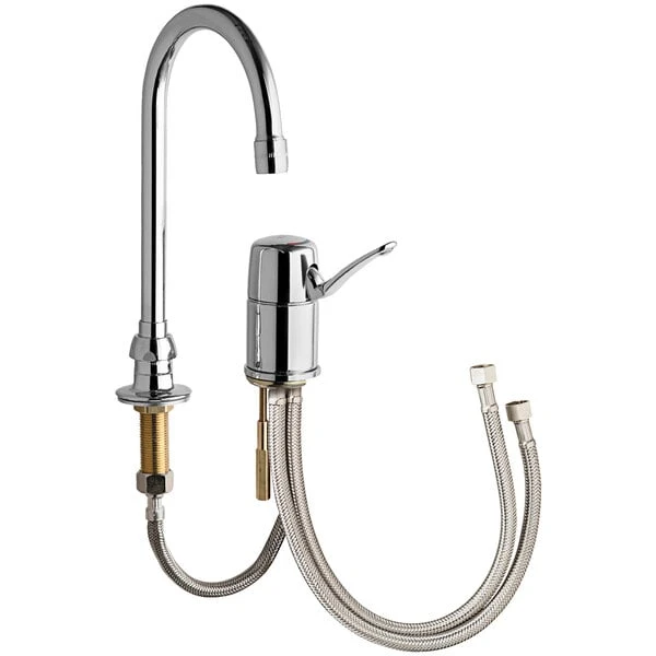 Chicago Faucet Company Chicago Faucets 2302-E35ABCP Deck-Mounted Faucet With 5 1/4" Rigid / Swing Gooseneck Spout 3 Chicago Faucet Company Chicago Faucets 2302-E35ABCP Deck-Mounted Faucet With 5 1/4" Rigid / Swing Gooseneck Spout