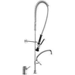 Chicago Faucet Company Chicago Faucets 2305-VB613AABCP Pre-Rinse Faucet With Remote Valve, Inline Vacuum Breaker, And 9 1/2" L-Type Swing Spout
