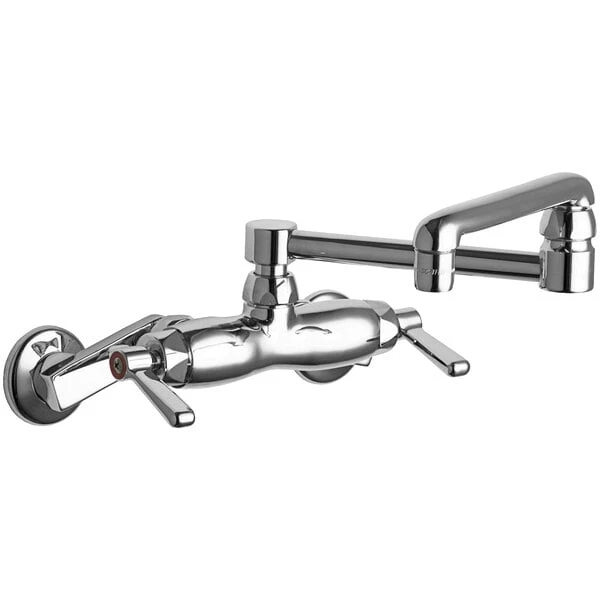 Chicago Faucet Company Chicago Faucets 445-DJ13E35ABCP 1.5 GPM Wall-Mounted Faucet With Adjustable Centers And 13" Double-Jointed Swing Spout 3 Chicago Faucet Company Chicago Faucets 445-DJ13E35ABCP 1.5 GPM Wall-Mounted Faucet With Adjustable Centers And 13" Double-Jointed Swing Spout
