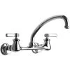 Chicago Faucet Company Chicago Faucets 540-LDL9E1ABCP Wall-Mounted Faucet With Adjustable Centers And 9 1/2" L-Type Swing Spout