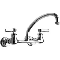 Chicago Faucet Company Chicago Faucets 540-LDL9E1ABCP Wall-Mounted Faucet With Adjustable Centers And 9 1/2" L-Type Swing Spout