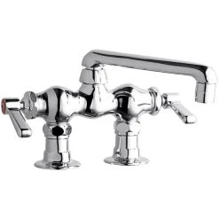 Chicago Faucet Company Chicago Faucets 772-E35ABCP Deck-Mounted Faucet With 3 3/8" Centers And 6" S-Type Swing Spout