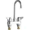 Chicago Faucet Company Chicago Faucets 1895-E35ABCP Deck-Mounted Faucet With 4" Centers And 3 1/2" Rigid / Swing Gooseneck Spout