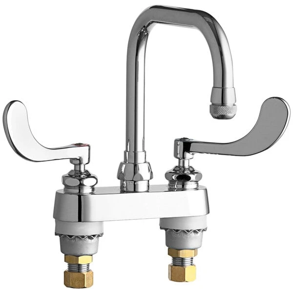 Chicago Faucet Company Chicago Faucets 526-317ABCP Deck-Mounted Faucet With 4" Centers And 6 1/4" Rigid / Swing Gooseneck Spout 3 Chicago Faucet Company Chicago Faucets 526-317ABCP Deck-Mounted Faucet With 4" Centers And 6 1/4" Rigid / Swing Gooseneck Spout