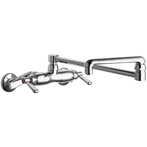 Chicago Faucet Company Chicago Faucets 445-DJ18ABCP 2.2 GPM Wall-Mounted Faucet With Adjustable Centers And 18" Double-Jointed Swing Spout 3 Chicago Faucet Company Chicago Faucets 445-DJ18ABCP 2.2 GPM Wall-Mounted Faucet With Adjustable Centers And 18" Double-Jointed Swing Spout