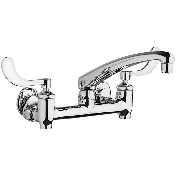 Chicago Faucet Company Chicago Faucets 640-L8E35-317YAB 1.5 GPM Wall-Mounted Faucet With Adjustable Centers, 8" L-Type Swing Spout, And 4" Wristblade Handles 3 Chicago Faucet Company Chicago Faucets 640-L8E35-317YAB 1.5 GPM Wall-Mounted Faucet With Adjustable Centers, 8" L-Type Swing Spout, And 4" Wristblade Handles