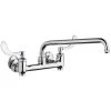 Chicago Faucet Company Chicago Faucets 640-L12E1-317YAB Wall-Mounted Faucet With Adjustable Centers, 12" L-Type Swing Spout, And 4" Wristblade Handles