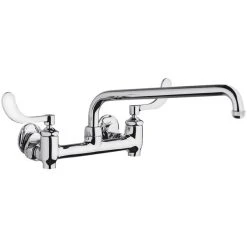 Chicago Faucet Company Chicago Faucets 640-L12E1-317YAB Wall-Mounted Faucet With Adjustable Centers, 12" L-Type Swing Spout, And 4" Wristblade Handles