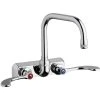 Chicago Faucet Company Chicago Faucets W4W-DB6AE1-317ABCP Wall-Mounted Faucet With 4" Centers And 6 1/4" Rigid / Swing Double-Bend Spout 1 Chicago Faucet Company Chicago Faucets W4W-DB6AE1-317ABCP Wall-Mounted Faucet With 4" Centers And 6 1/4" Rigid / Swing Double-Bend Spout -T&S Brass Shop 2435505