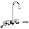 Chicago Faucet Company Chicago Faucets W4W-GN1AE1-317ABCP Wall-Mounted Faucet With 4" Centers And 3 1/2" Rigid / Swing Gooseneck Spout -T&S Brass Shop 2435513