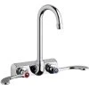 Chicago Faucet Company Chicago Faucets W4W-GN1AE35-317AB 1.5 GPM Wall-Mounted Faucet With 4" Centers And 3 1/2" Rigid / Swing Gooseneck Spout -T&S Brass Shop 2435514