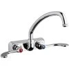 Chicago Faucet Company Chicago Faucets W4W-L9E1-317ABCP Wall-Mounted Faucet With 4" Centers And 9 1/2" L-Type Swing Spout -T&S Brass Shop 2435517