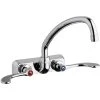 Chicago Faucet Company Chicago Faucets W4W-L9E35-317ABCP 1.5 GPM Wall-Mounted Faucet With 4" Centers And 9 1/2" L-Type Swing Spout 1 Chicago Faucet Company Chicago Faucets W4W-L9E35-317ABCP 1.5 GPM Wall-Mounted Faucet With 4" Centers And 9 1/2" L-Type Swing Spout -T&S Brass Shop 2435527