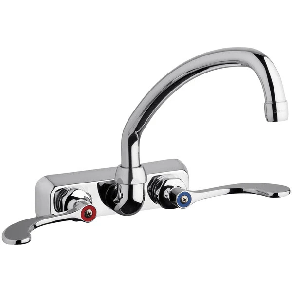 Chicago Faucet Company Chicago Faucets W4W-L9E35-317ABCP 1.5 GPM Wall-Mounted Faucet With 4" Centers And 9 1/2" L-Type Swing Spout 3 Chicago Faucet Company Chicago Faucets W4W-L9E35-317ABCP 1.5 GPM Wall-Mounted Faucet With 4" Centers And 9 1/2" L-Type Swing Spout