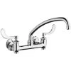 Chicago Faucet Company Chicago Faucets 640-L9E35-317YAB 1.5 GPM Wall-Mounted Faucet With Adjustable Centers, 9 1/2" L-Type Swing Spout, And 4" Wristblade Handles 2 Chicago Faucet Company Chicago Faucets 640-L9E35-317YAB 1.5 GPM Wall-Mounted Faucet With Adjustable Centers, 9 1/2" L-Type Swing Spout, And 4" Wristblade Handles -T&S Brass Shop 2435539