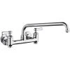 Chicago Faucet Company Chicago Faucets 640-L12E1-369YAB Wall-Mounted Faucet With Adjustable Centers, 12" L-Type Swing Spout, And 2 3/8" Lever Handles -T&S Brass Shop 2439084