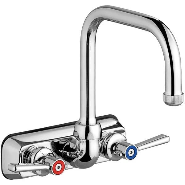 Chicago Faucet Company Chicago Faucets W4W-DB6AE1-369ABCP Wall-Mounted Manual Sink Faucet With 4" Centers 4 Chicago Faucet Company Chicago Faucets W4W-DB6AE1-369ABCP Wall-Mounted Manual Sink Faucet With 4" Centers - Image 2