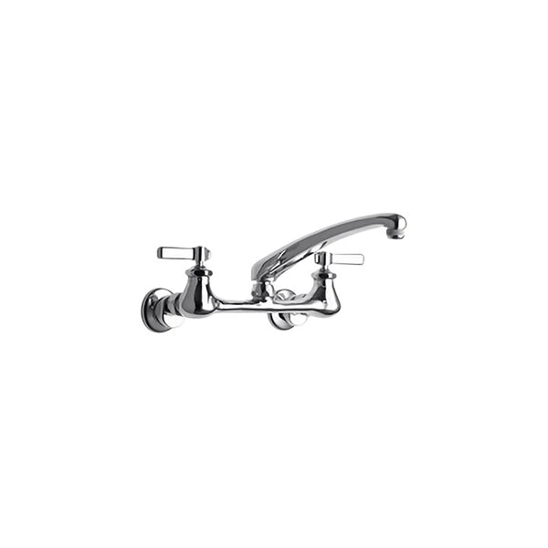 Chicago Faucet Company Chicago Faucets 540-LDL8E1ABCP Wall-Mounted Faucet With Adjustable Centers, 8" L-Type Swing Spout, And Quixtop Outlet 3 Chicago Faucet Company Chicago Faucets 540-LDL8E1ABCP Wall-Mounted Faucet With Adjustable Centers, 8" L-Type Swing Spout, And Quixtop Outlet
