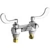 Chicago Faucet Company Chicago Faucets 802-317ABCP Deck-Mounted Faucet With 4" Fixed Centers, Cast Brass Spout, And 4" Wristblade Handles 2 Chicago Faucet Company Chicago Faucets 802-317ABCP Deck-Mounted Faucet With 4" Fixed Centers, Cast Brass Spout, And 4" Wristblade Handles -T&S Brass Shop 2454473