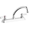 Chicago Faucet Company Chicago Faucets W8D-L9E1-369ABCP Deck-Mounted Faucet With 8" Fixed Centers, 9 1/2" L-Type Swing Spout, And 2 3/8" Lever Handles -T&S Brass Shop 2454627