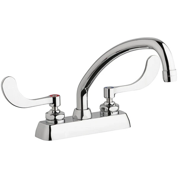 Chicago Faucet Company Chicago Faucets W4D-L9E35-317ABCP 1.5 GPM Deck-Mounted Faucet With 4" Fixed Centers, 9 1/2" L-Type Swing Spout, And 4" Wristblade Handles 3 Chicago Faucet Company Chicago Faucets W4D-L9E35-317ABCP 1.5 GPM Deck-Mounted Faucet With 4" Fixed Centers, 9 1/2" L-Type Swing Spout, And 4" Wristblade Handles
