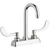 Chicago Faucet Company Chicago Faucets W4D-GN1AE35-317AB 1.5 GPM Deck-Mounted Faucet With 4" Fixed Centers, 3 1/2" Rigid / Swing Gooseneck Spout, And 4" Wristblade Handles -T&S Brass Shop 2454934