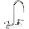 Chicago Faucet Company Chicago Faucets W4D-GN2AE35-369AB 1.5 GPM Deck-Mounted Faucet With 4" Fixed Centers, 5 1/4" Rigid / Swing Gooseneck Spout, And 2 3/8" Lever Handles 1 Chicago Faucet Company Chicago Faucets W4D-GN2AE35-369AB 1.5 GPM Deck-Mounted Faucet With 4" Fixed Centers, 5 1/4" Rigid / Swing Gooseneck Spout, And 2 3/8" Lever Handles -T&S Brass Shop 2454944