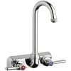 Chicago Faucet Company Chicago Faucets W4W-GN1AE1-369ABCP Wall-Mounted Faucet With 4" Fixed Centers, 3 1/2" Rigid / Swing Gooseneck Spout, And Quixtop Outlet 1 Chicago Faucet Company Chicago Faucets W4W-GN1AE1-369ABCP Wall-Mounted Faucet With 4" Fixed Centers, 3 1/2" Rigid / Swing Gooseneck Spout, And Quixtop Outlet -T&S Brass Shop 2454945