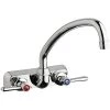 Chicago Faucet Company Chicago Faucets W4W-L9E35-369ABCP 1.5 GPM Wall-Mounted Faucet With 4" Fixed Centers, 9 1/2" L-Type Swing Spout, And 2 3/8" Lever Handles 2 Chicago Faucet Company Chicago Faucets W4W-L9E35-369ABCP 1.5 GPM Wall-Mounted Faucet With 4" Fixed Centers, 9 1/2" L-Type Swing Spout, And 2 3/8" Lever Handles -T&S Brass Shop 2454956