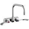 Chicago Faucet Company Chicago Faucets W4W-DB6AE35-317AB 1.5 GPM Wall-Mounted Faucet With 4" Fixed Centers And 6 1/4" Rigid / Swing Double-Bend Spout -T&S Brass Shop 2455093