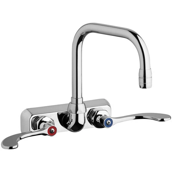 Chicago Faucet Company Chicago Faucets W4W-DB6AE35-317AB 1.5 GPM Wall-Mounted Faucet With 4" Fixed Centers And 6 1/4" Rigid / Swing Double-Bend Spout 3 Chicago Faucet Company Chicago Faucets W4W-DB6AE35-317AB 1.5 GPM Wall-Mounted Faucet With 4" Fixed Centers And 6 1/4" Rigid / Swing Double-Bend Spout