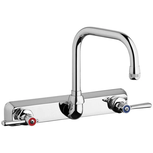 Chicago Faucet Company Chicago Faucets W8W-DB6AE1-369ABCP Wall-Mounted Faucet With 8" Fixed Centers, 6 1/4" Rigid / Swing Double-Bend Spout, And Quixtop Outlet 3 Chicago Faucet Company Chicago Faucets W8W-DB6AE1-369ABCP Wall-Mounted Faucet With 8" Fixed Centers, 6 1/4" Rigid / Swing Double-Bend Spout, And Quixtop Outlet