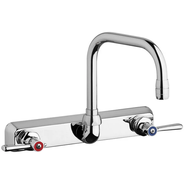 Chicago Faucet Company Chicago Faucets W8W-DB6AE35-369AB 1.5 GPM Wall-Mounted Faucet With 8" Fixed Centers And 6 1/4" Rigid / Swing Double-Bend Spout 3 Chicago Faucet Company Chicago Faucets W8W-DB6AE35-369AB 1.5 GPM Wall-Mounted Faucet With 8" Fixed Centers And 6 1/4" Rigid / Swing Double-Bend Spout