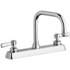Chicago Faucet Company Chicago Faucets W8D-DB6AE1-369ABCP Deck-Mounted Faucet With 8" Fixed Centers, 6 1/4" Rigid / Swing Double-Bend Spout, And Quixtop Outlet -T&S Brass Shop 2455099
