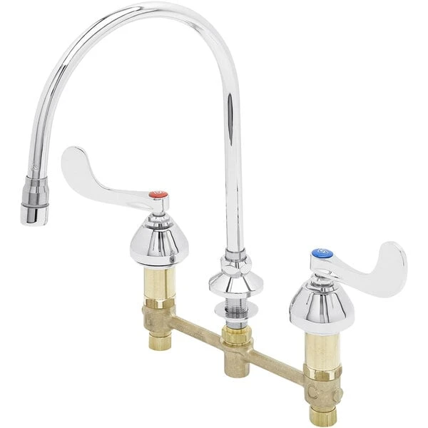 T&S Brass And Bronze Works T&S B-2872 Easy Install Deck Mount Faucet With 8" Centers, 4" Wrist Action Handles, 8 13/16" Gooseneck Spout, And Cerama Cartridges 3 T&S Brass And Bronze Works T&S B-2872 Easy Install Deck Mount Faucet With 8" Centers, 4" Wrist Action Handles, 8 13/16" Gooseneck Spout, And Cerama Cartridges