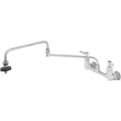 T&S Brass And Bronze Works T&S B-0598-CR-HRK 8" Wall Mount Pot / Kettle Filler With Adjustable Centers And 24" Double-Jointed Swing Nozzle