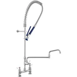 Waterloo 1.15 GPM Deck-Mounted Pre-Rinse Faucet With 8" Centers And 18" Double-Jointed Add-On Faucet