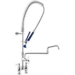 Waterloo 1.15 GPM Deck-Mounted Pre-Rinse Faucet With 4" Centers And 18" Double-Jointed Add-On Faucet