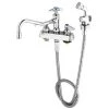 T&S Brass And Bronze Works T&S B-1151 Deck Mounted Workboard Faucet With Spray Valve And 4" Centers - 7 7/8" Swing Nozzle