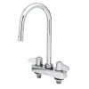 T&S Brass And Bronze Works Equip By T&S 5F-4CLX05 Deck Mounted Workboard Faucet With 5 9/16" Gooseneck Spout, 4" Centers, Laminar Flow Device, And Lever Handles