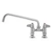 T&S Brass And Bronze Works Equip By T&S 5F-4DLX14 Deck Mounted Faucet With 14 1/8" Swing Spout, 4" Adjustable Centers, 5.2 GPM Laminar Flow Device, Cerama Cartridges, And Lever Handles -T&S Brass Shop 322612