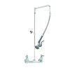 T&S Brass And Bronze Works T&S B-2130-CR-B08C Wall Mounted 35 3/4" High Pre-Rinse Faucet With Adjustable 8" Centers, Ergonomic Low Flow Spray Valve, Swivel Arm, 28" Hose, And 6" Wall Bracket -T&S Brass Shop 337195