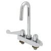 T&S Brass And Bronze Works Equip By T&S 5F-4CWX05A Deck Mounted Workboard Faucet With 5 9/16" Gooseneck Spout, 4" Centers, 2.2 GPM Aerator, And Wrist Handles -T&S Brass Shop 342765