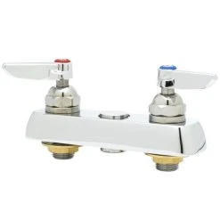 T&S Brass And Bronze Works T&S B-0534 Deck Mount Workboard Faucet Base With 4" Centers, Lever Handles, And Tailpieces