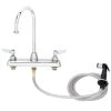 T&S Brass And Bronze Works T&S B-1170 Deck Mount Workboard Faucet With 4" Centers, 5 3/4" Gooseneck Spout, 4" Wrist Action Handles, And Sidespray