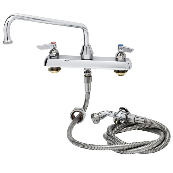 T&S Brass And Bronze Works T&S B-1171-01 Deck Mount Workboard Faucet With 4" Centers, 16" Swing Nozzle, And 002857-40 Spray Valve 3 T&S Brass And Bronze Works T&S B-1171-01 Deck Mount Workboard Faucet With 4" Centers, 16" Swing Nozzle, And 002857-40 Spray Valve