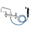 T&S Brass And Bronze Works T&S B-1172-07 Deck Mounted Workboard Faucet With Self-Closing Spray Valve And 8" Centers - 8" Swing Nozzle