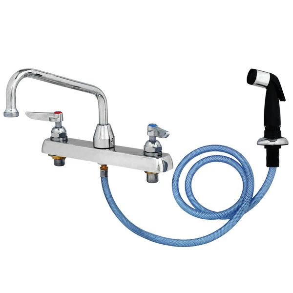 T&S Brass And Bronze Works T&S B-1172-07 Deck Mounted Workboard Faucet With Self-Closing Spray Valve And 8" Centers - 8" Swing Nozzle 3 T&S Brass And Bronze Works T&S B-1172-07 Deck Mounted Workboard Faucet With Self-Closing Spray Valve And 8" Centers - 8" Swing Nozzle