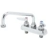 T&S Brass And Bronze Works T&S B-2491 Deck Mount Workboard Faucet With 4" Centers, 8" Swing Nozzle, And Chrome Escutcheon